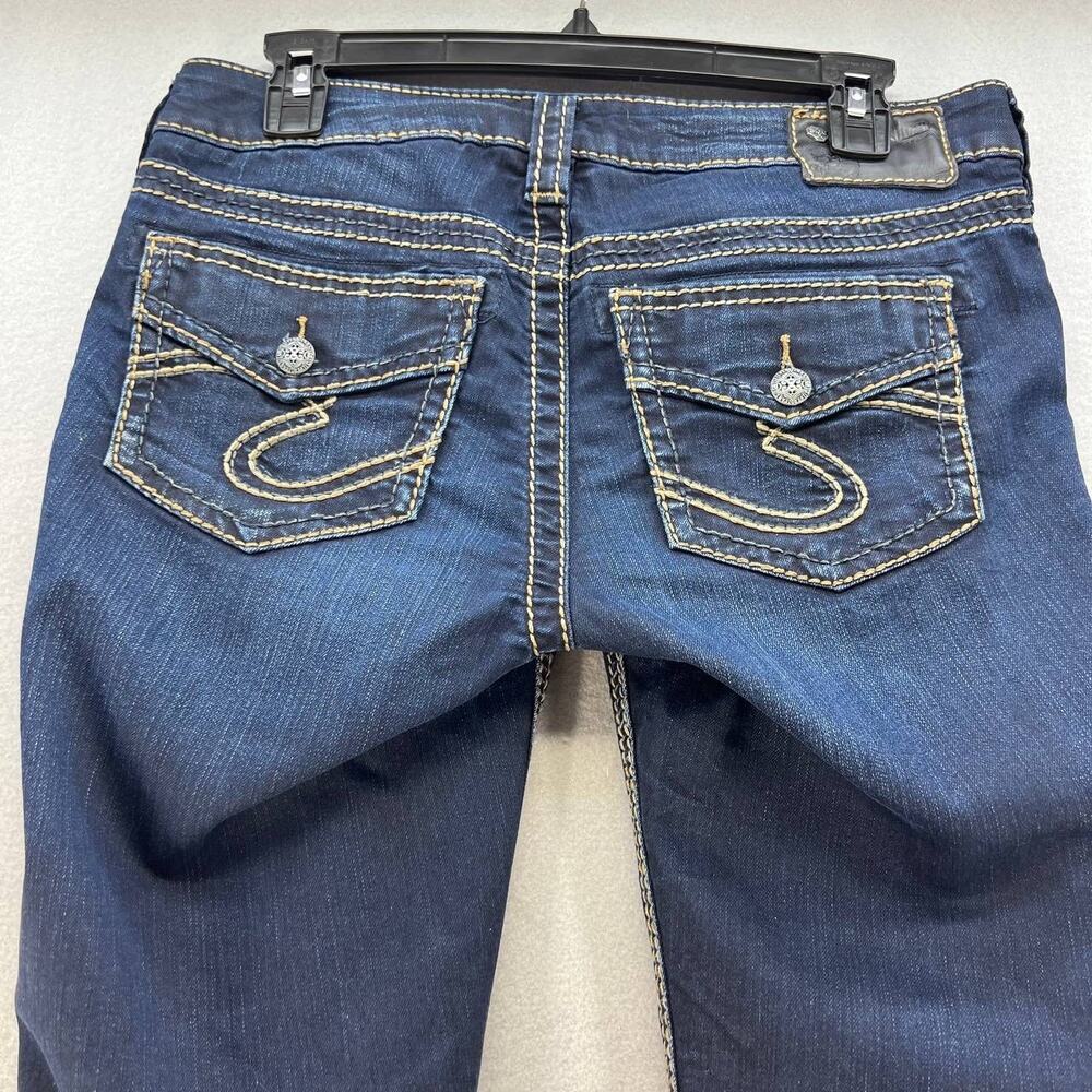 Silver Jean Co. Suki Mid Super Skinny Faux Flap Pocket W28/L31 Dark Wash - Picture 11 of 16